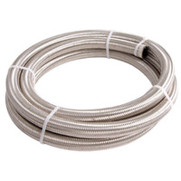 Aeroflow 100 Series Stainless Braided Hose Silver 15m AF100-04-15M