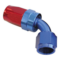 Aeroflow 100 Series Taper Hose End -06AN Female to -06AN Hose 60-Degree Blue/Red AF118-06