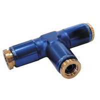 Aeroflow 1/4'' NPT TEE 120 SERIES NYLON BLUE FITTING