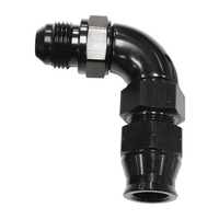 Aeroflow 1/4'' TUBE 90 deg male -4AN BLACK SWIVEL NUT WITH OLIVE