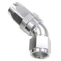 Aeroflow 150 Series Taper Full Flow Hose End -04AN Female to -04AN Hose 45-Degree Silver AF152-04S