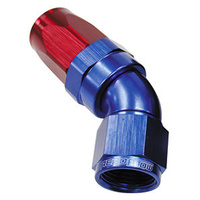 Aeroflow 150 Series Taper Full Flow Hose End -06AN Female to -06AN Hose 45-Degree Blue/Red AF152-06