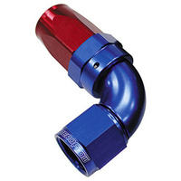 Aeroflow 150 Series Taper Full Flow Hose End -04AN Female to -04AN Hose 90-Degree Blue/Red AF153-04