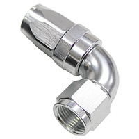 Aeroflow 150 Series Taper Full Flow Hose End -04AN Female to -04AN Hose 90-Degree Silver AF153-04S