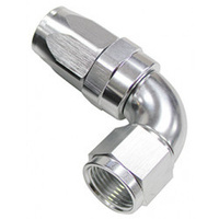 Aeroflow 150 Series Taper Full Flow Hose End -20AN Female to -20AN Hose 90-Degree Silver AF153-20S