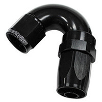 Aeroflow 150 Series Taper Full Flow Hose End -04AN Female to -04AN Hose 150-Degree Black AF155-04BLK