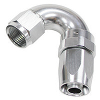 Aeroflow 150 Series Taper Full Flow Hose End -08AN Female to -08AN Hose 150-Degree Silver AF155-08S