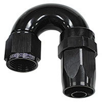 Aeroflow 150 Series Taper Full Flow Hose End -08AN Female to -08AN Hose 180-Degree Black AF159-08BLK