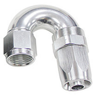 Aeroflow 150 Series Taper Full Flow Hose End -08AN Female to -08AN Hose 180-Degree Silver AF159-08S