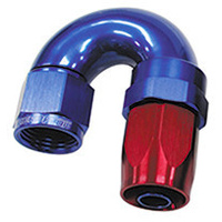 Aeroflow 150 Series Taper Full Flow Hose End -10AN Female to -10AN Hose 180-Degree Blue/Red AF159-10