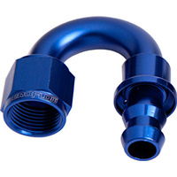 Aeroflow 180 DEG PUSH LOCK END -6AN BLUE NO CLAMP REQUIRED