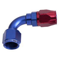 Aeroflow 500 Series Cutter Hose End -08AN Female to -08AN Hose 90-Degree Blue/Red AF503-08