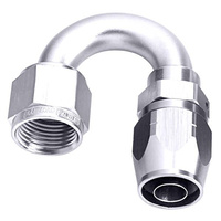 Aeroflow 500 Series Cutter Hose End -04AN Female to -04AN Hose 180-Degree Silver AF506-04S