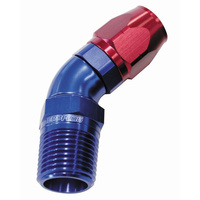 Aeroflow 550 Series Full Flow Hose End 1/4" NPT Male to -08AN Hose 45-Degree Blue/Red AF528-08-04