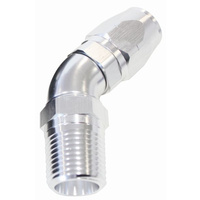 Aeroflow 550 Series Full Flow Hose End 1/2" NPT Male to -10AN Hose 45-Degree Silver AF528-10-08S