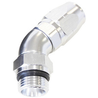 Aeroflow MALE HOSE END -8ORB to -8 HOSEFULL FLOW BILLET 45 DEG