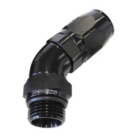 Aeroflow 550 Series Full Flow Hose End -10ORB Male to -08AN Hose 45-Degree Black AF544-08-10BLK