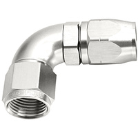 Aeroflow 550 Series Cutter Full Flow Hose End -12AN Female to -12AN Hose 90-Degree Silver AF553-12S