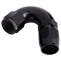 Aeroflow 550 Series Cutter Stepped Hose End -06AN Female to -08AN Hose 120-Degree Black AF554-08-06BLK