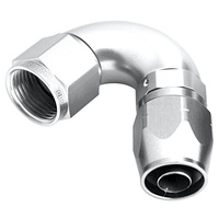 Aeroflow 550 Series Cutter Full Flow Hose End -08AN Female to -08AN Hose 120-Degree Silver AF554-08S