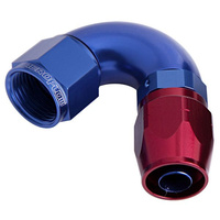 Aeroflow 550 Series Cutter Stepped Hose End -16AN Female to -12AN Hose 120-Degree Blue/Red AF554-12-16