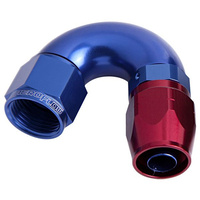 Aeroflow 550 Series Cutter Full Flow Hose End -04AN Female to -04AN Hose 150-Degree Blue/Red AF555-04