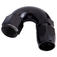 Aeroflow 550 Series Cutter Full Flow Hose End -06AN Female to -06AN Hose 150-Degree Black AF555-06BLK