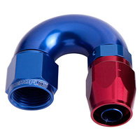 Aeroflow 550 Series Cutter Full Flow Hose End -08AN Female to -08AN Hose 180-Degree Blue/Red AF556-08