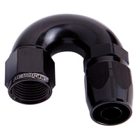 Aeroflow 550 Series Cutter Full Flow Hose End -08AN Female to -08AN Hose 180-Degree Black AF556-08BLK