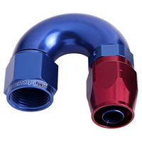 Aeroflow 550 Series Cutter Stepped Hose End -16AN Female to -12AN Hose 180-Degree Blue/Red AF556-12-16