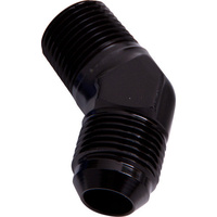 Aeroflow MALE 45 DEG 3/8'' NPT TO -8AN BLACK MALE NPT TO AN 45 DEG