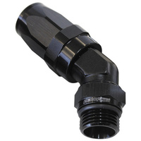 Aeroflow 45 Deg -10 Hose to Male -12 Thread Black