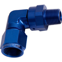 Aeroflow 90 DEG 1/4'' NPT TO -4AN BLUE FEMALE SWIVEL NUT