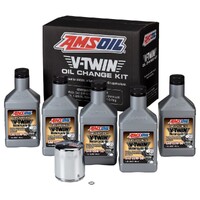 Amsoil V-Twin Oil Change Kit Chrome Filter 5-Quarts suit Harley 16-on HDMC