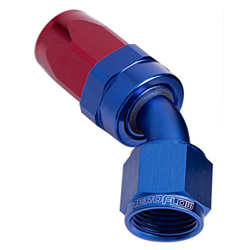 Aeroflow 100 Series Taper Hose End -12AN Female to -12AN Hose 45-Degree Blue AF102-12