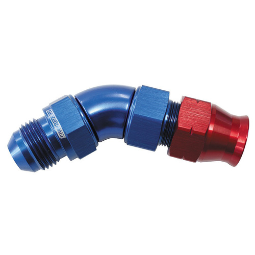 Aeroflow 3/8'' TUBE 45 deg male -6AN BLUE SWIVEL NUT WITH OLIVE