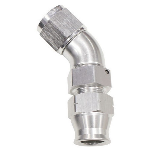 Aeroflow 1/2'' TUBE 45 DEG FEMALE -8AN SILVER SWIVEL NUT WITH OLIVE