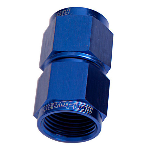 Aeroflow STRAIGHT FEMALE FLARE -6AN BLUE SWIVEL COUPLER