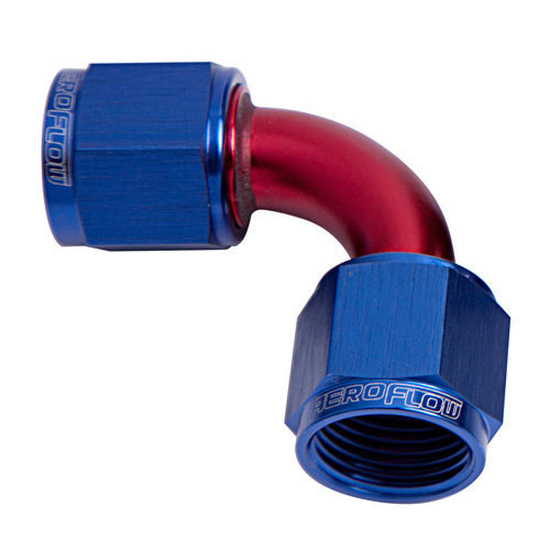 Aeroflow 90 DEG FEMALE FLARE -20AN BLUE SWIVEL UNION