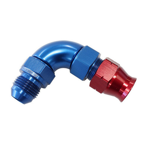 Aeroflow 5/8'' TUBE 90 deg male -10AN BLUE SWIVEL NUT WITH OLIVE