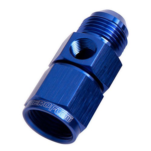 Aeroflow AN Adapter -06AN Female to -06AN Male Straight 1/8" NPT Port Blue AF140-06