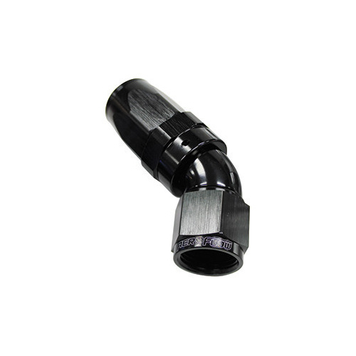 Aeroflow 150 Series Taper Full Flow Hose End -04AN Female to -04AN Hose 45-Degree Black AF152-04BLK