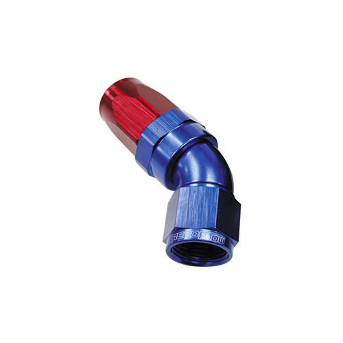 Aeroflow 150 Series Taper Full Flow Hose End -06AN Female to -06AN Hose 45-Degree Blue/Red AF152-06