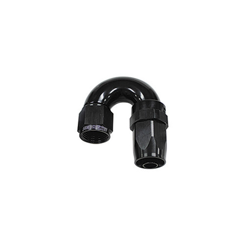 Aeroflow 150 Series Taper Full Flow Hose End -08AN Female to -08AN Hose 180-Degree Black AF159-08BLK