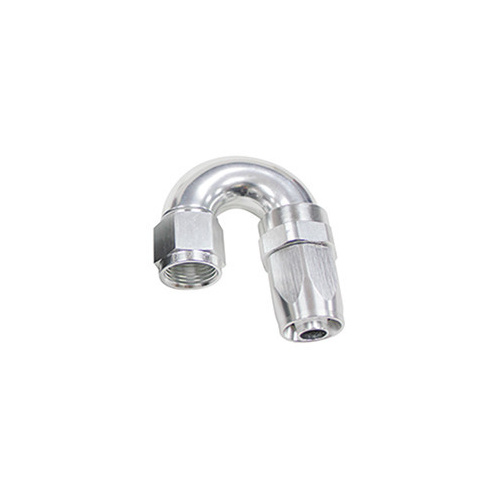 Aeroflow 150 Series Taper Full Flow Hose End -08AN Female to -08AN Hose 180-Degree Silver AF159-08S