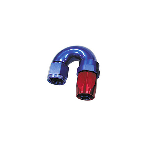 Aeroflow 150 Series Taper Full Flow Hose End -10AN Female to -10AN Hose 180-Degree Blue/Red AF159-10