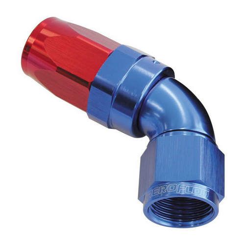 Aeroflow 150 Series Taper Full Flow Hose End -16AN Female to -16AN Hose 60-Degree Blue/Red AF198-16