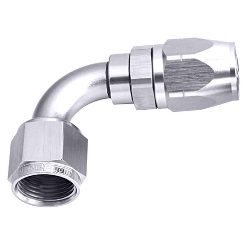 Aeroflow 500 Series Cutter Hose End -10AN Female to -10AN Hose 90-Degree Silver AF503-10S