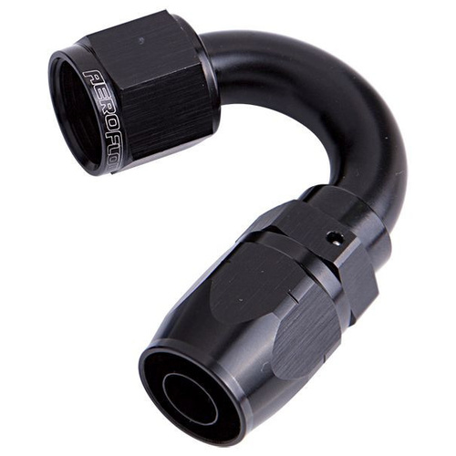 Aeroflow ALLOY 150 DEG HOSE END -4AN BLACK CUTTER STYLE FULL SWIVEL