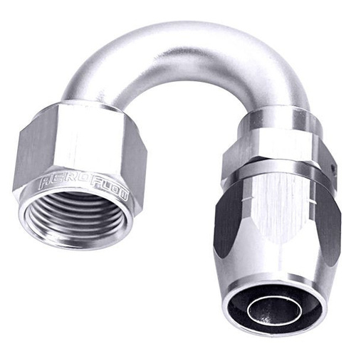 Aeroflow 500 Series Cutter Hose End -20AN Female to -20AN Hose 180-Degree Silver AF506-20S